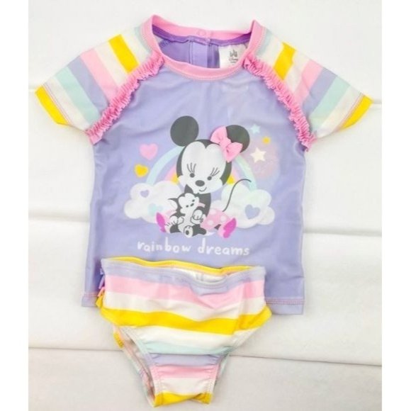 DISNEY BABY GIRL MINNIE MOUSE FIGARO 2-PC SWIMSUIT 18-24 Mos - Picture 3 of 7